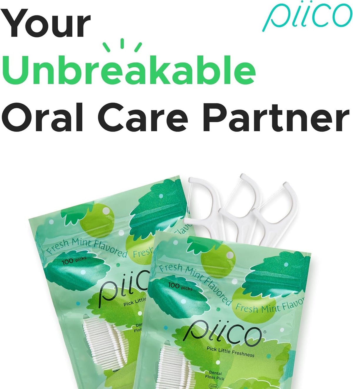 Flavored Dental Flossers for Adults - Resealable, Portable, Floral Mint