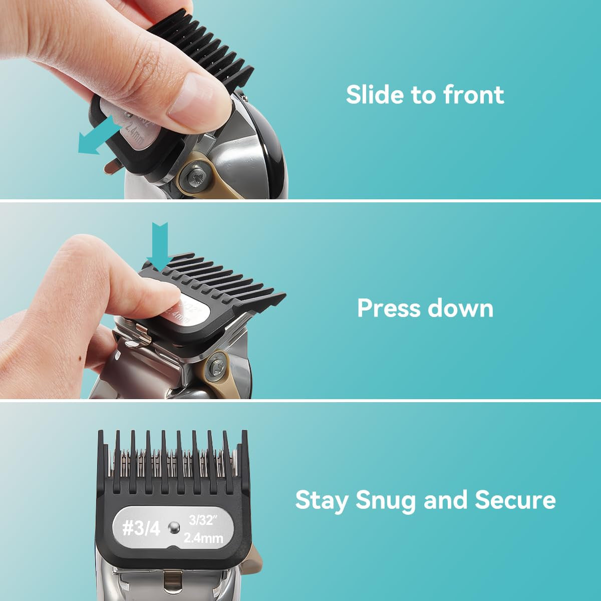 12-Piece Hair Clipper Guard Set with Adjustable Lengths from 1/16" to 1" for Wahl Clippers