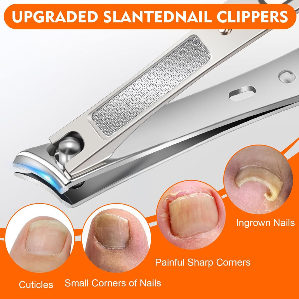 Heavy Duty Toenail Clippers Set for Thick Nails - Senior Foot Care Tool