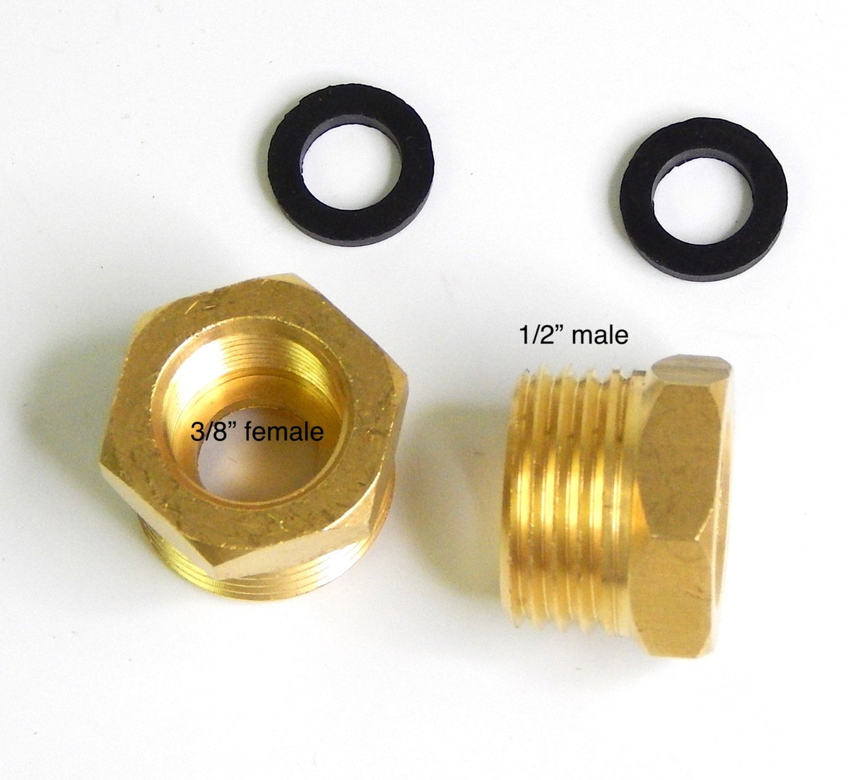 Brass Water Line Reducers for Shampoo Bowl Faucet 1/2 to 3/8 Inch Plumbing Parts