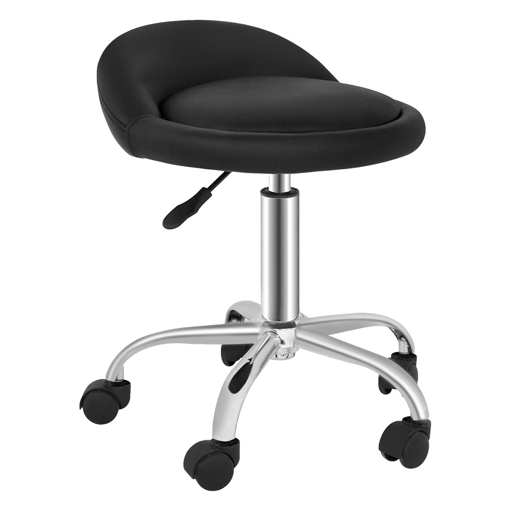 Adjustable Swivel Stool with Wheels for Salon Spa Tattoo Black