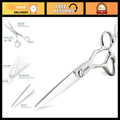 Professional Hair Cutting Scissors - 6 Inch Stainless Steel Grooming Shears