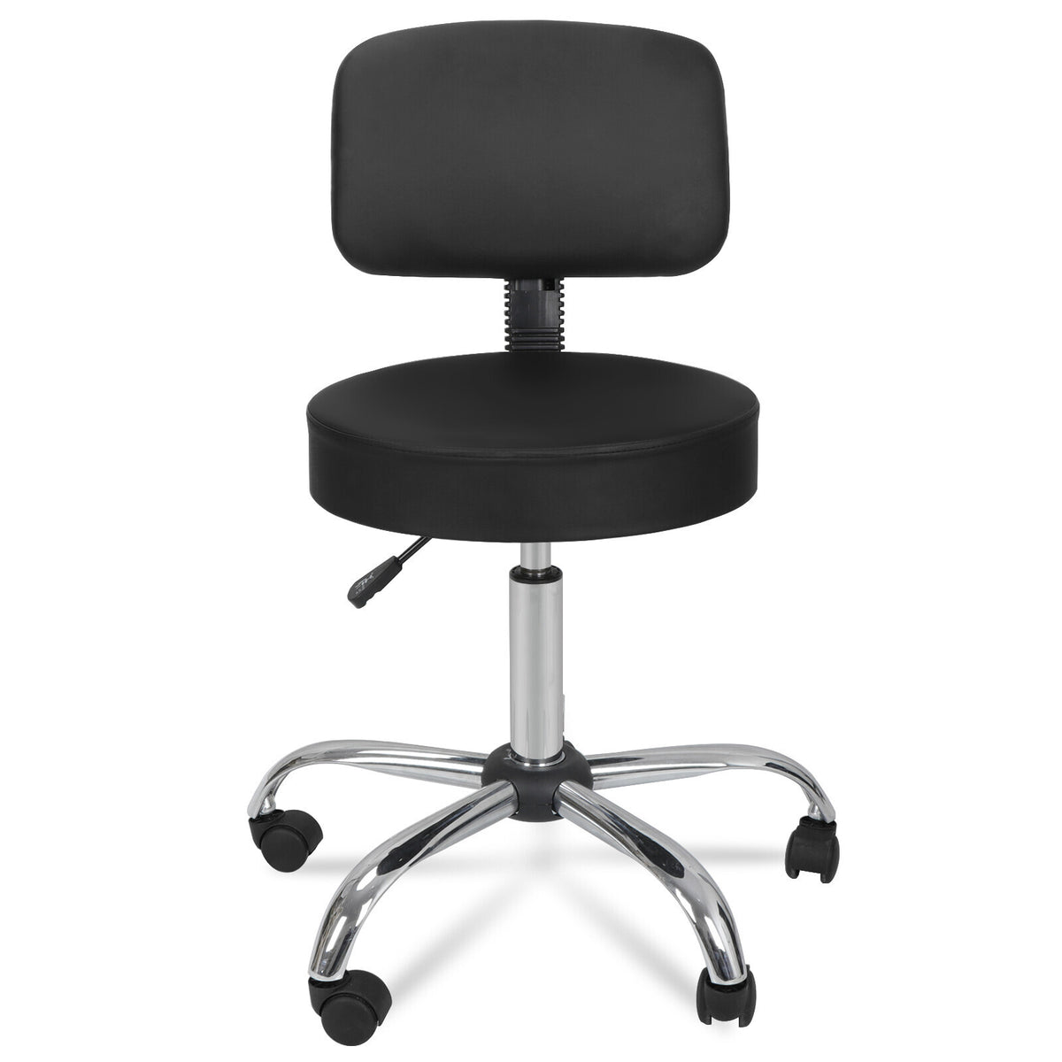 Adjustable Swivel Salon Stool Chair with Hydraulic Lift & Back Support