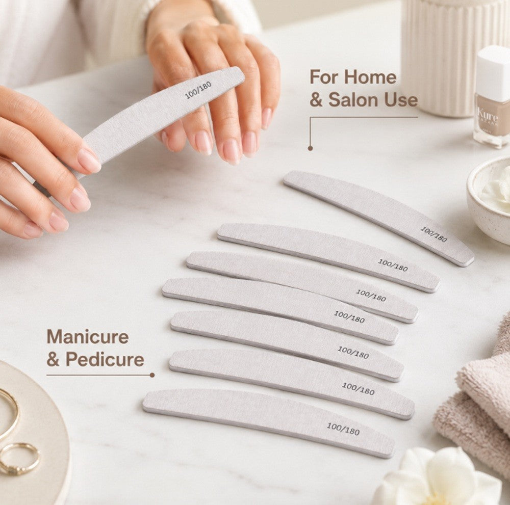 10 Pack Dual Grit Nail Files for Manicure & Pedicure - Emery Boards