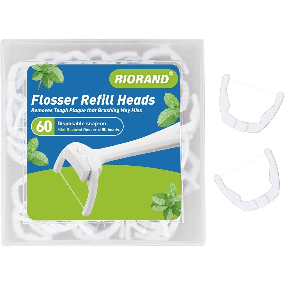Deep Clean Tooth Flosser Refill Heads - 60 Pack for Oral Care