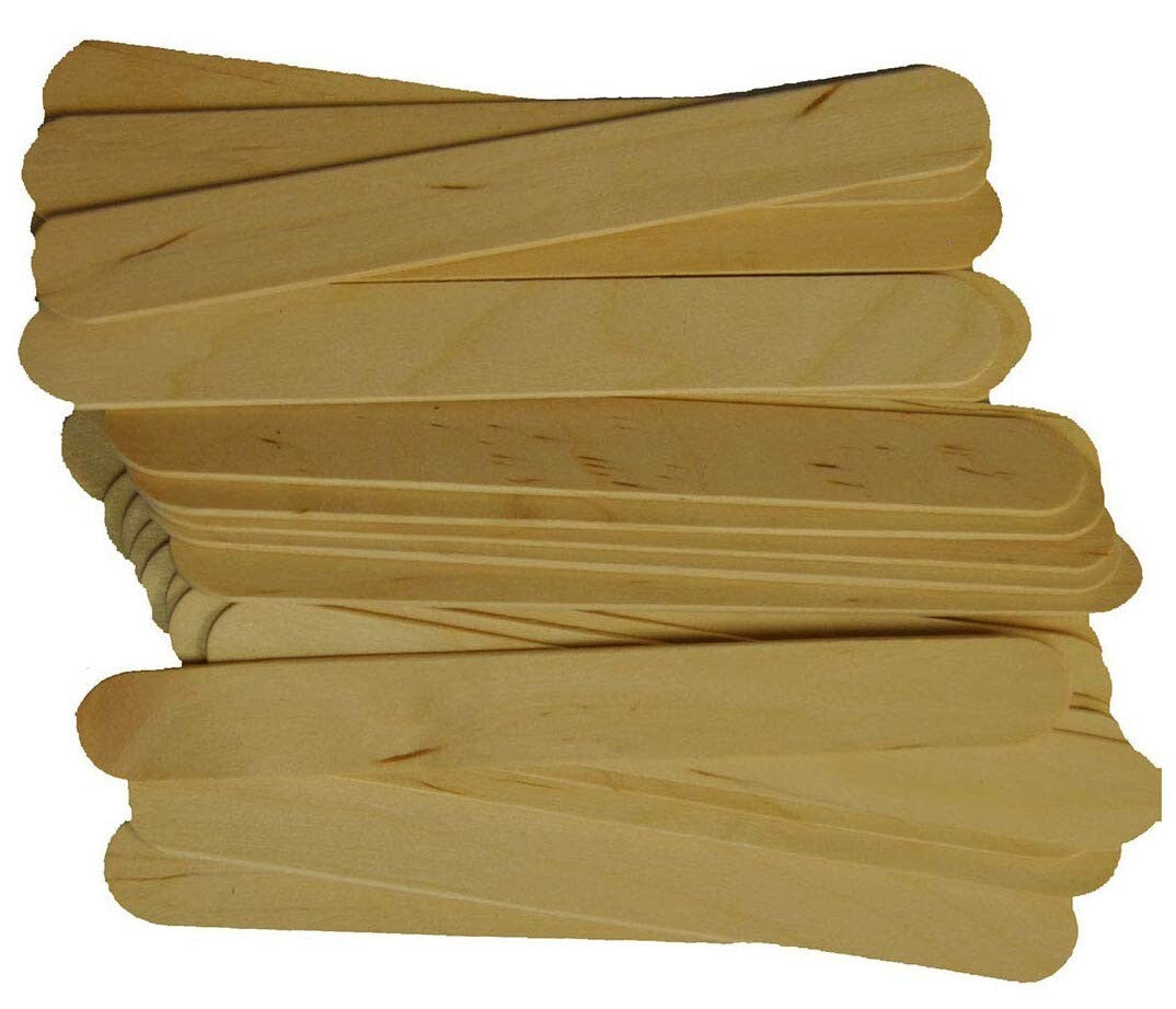 Large Wooden Wax Applicator Spatulas - 100 Pack for Hair Removal & DIY Crafting