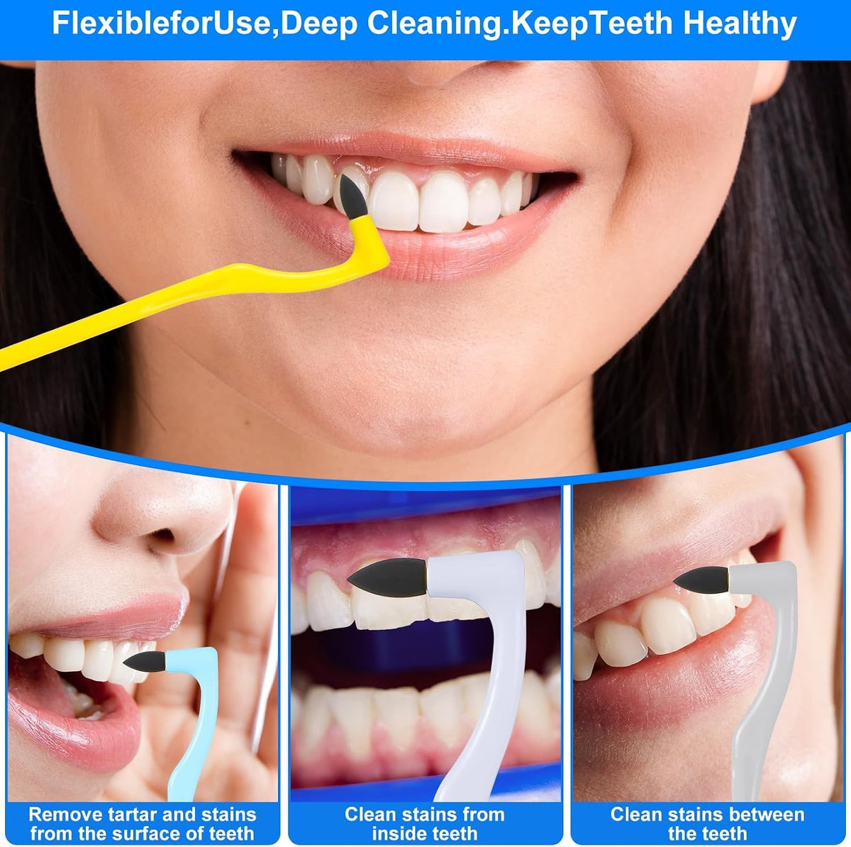 4 Pack Dental Tooth Stain Removers & Plaque Erasers for Oral Care