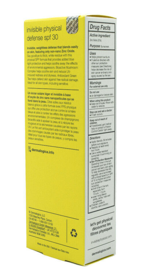 Dermalogica Invisible Physical Defense SPF 30 - Weightless Non-Nano Zinc Sunscreen