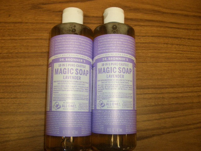 2-Pack Lavender Liquid Castile Soap - Gentle Body Wash & Multi-Use Cleaner