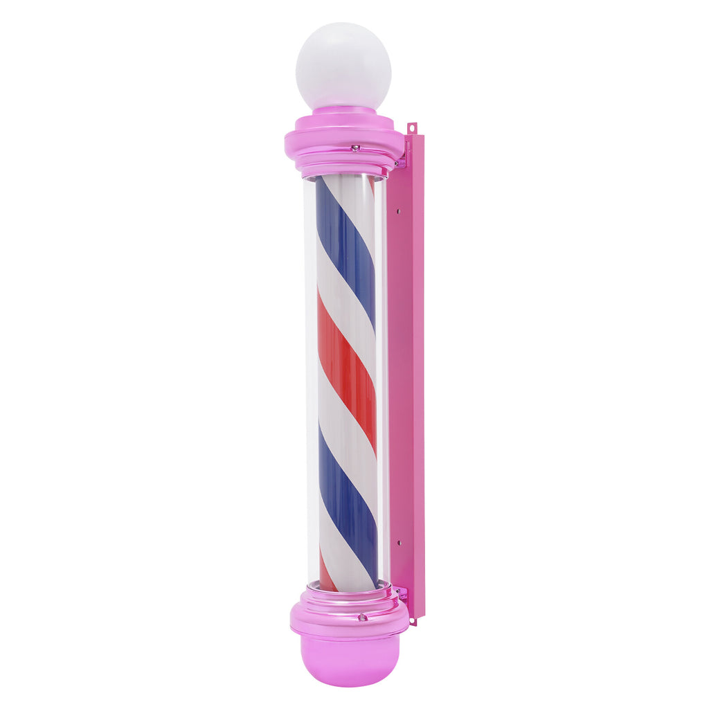 15W Wall-Mounted LED Barber Pole Light for Barbershops and SPAs - Pink Exterior
