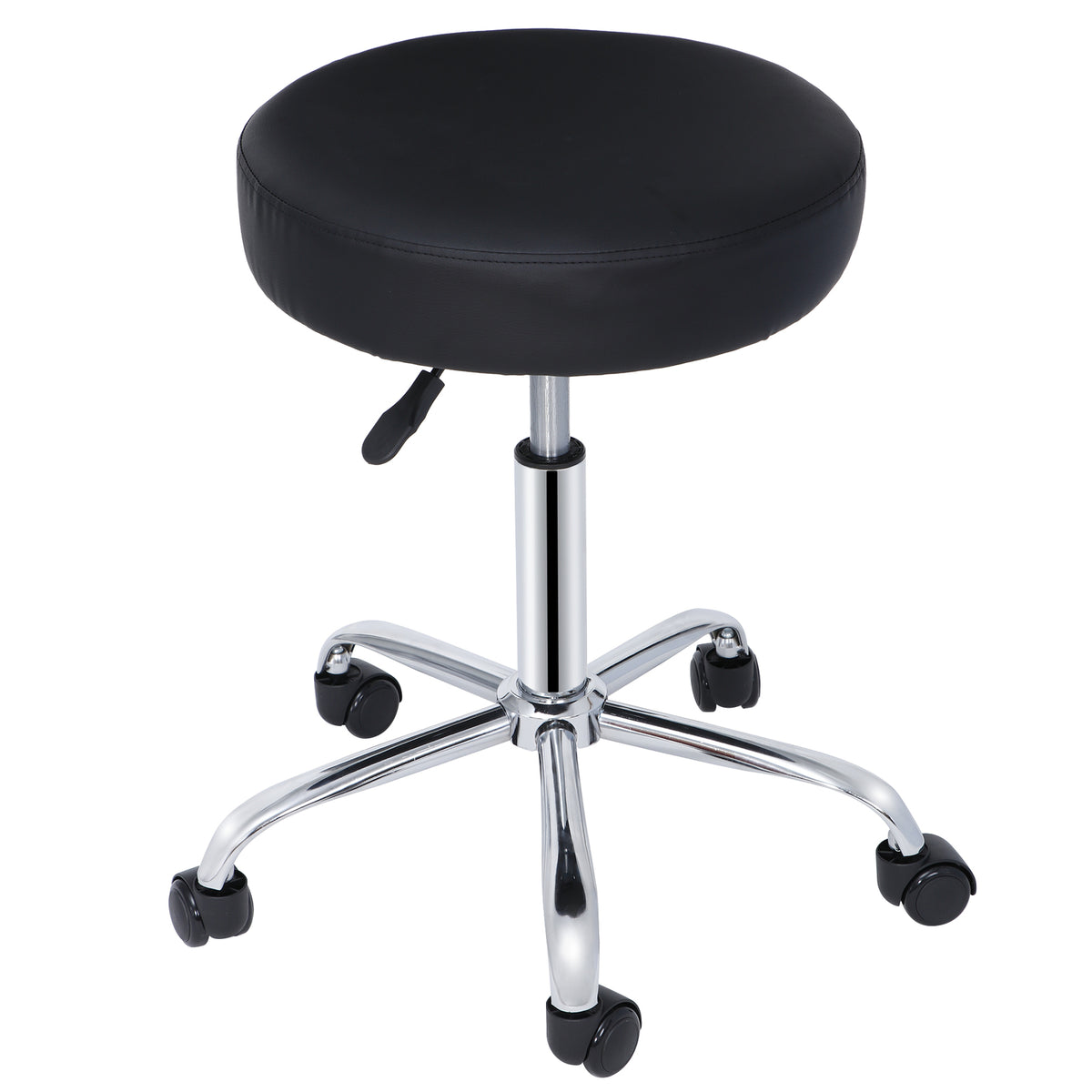 Adjustable Swivel Salon Stool with PU Leather Seat and Five-Star Base