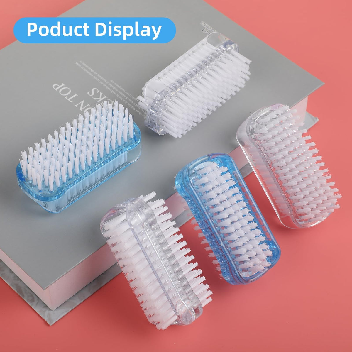 Dual-Sided Nail Brush Set for Hand and Foot Cleaning - 5 Pack