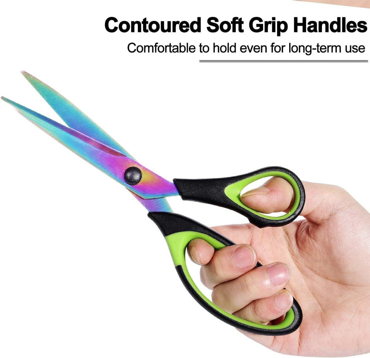 All Purpose Scissors 3 Pack - Ultra Sharp Titanium Blades, Comfort Grip