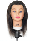 Brown Human Hair Cosmetology Mannequin Head for Hair Styling & Training