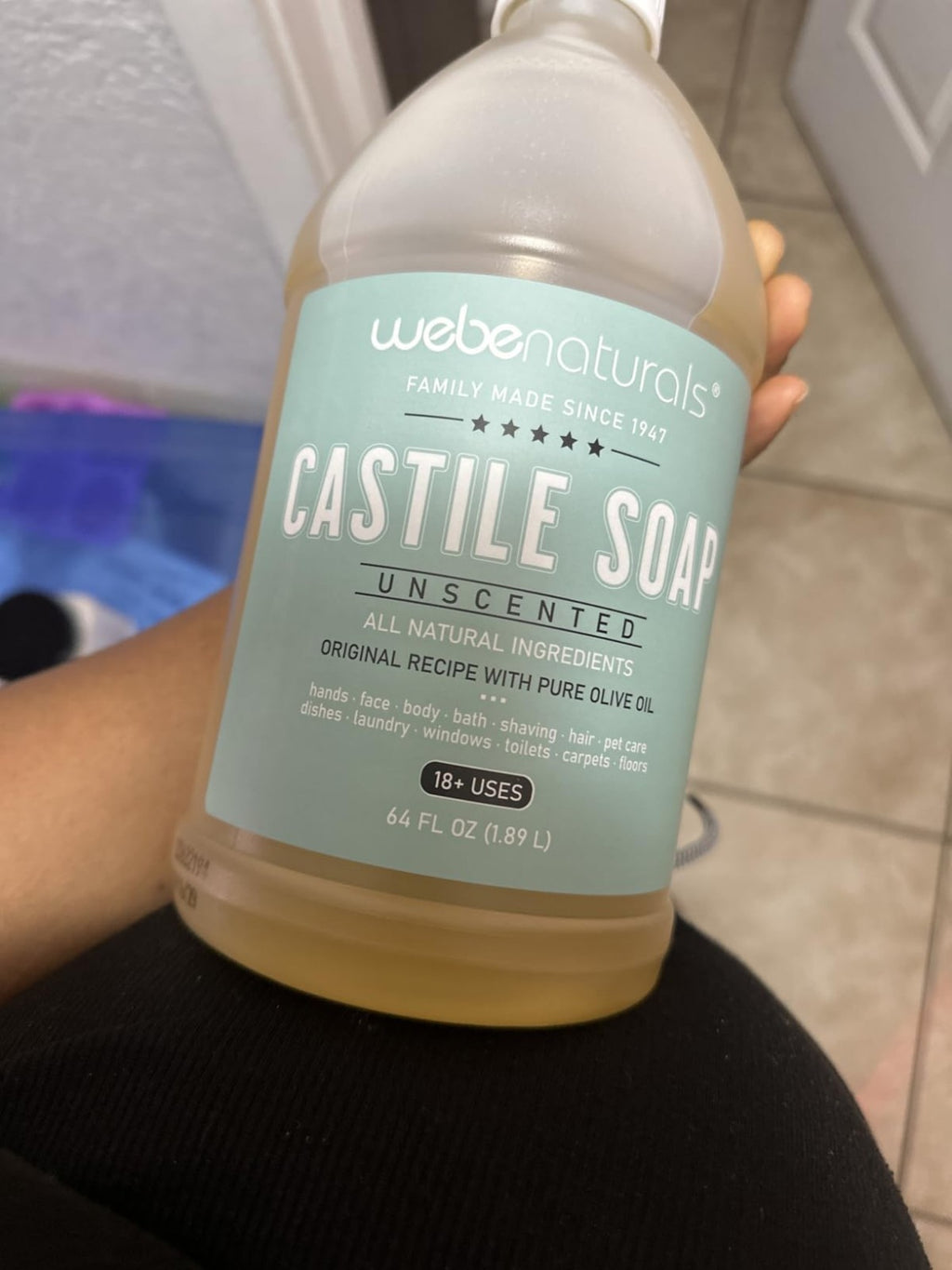 Organic Liquid Castile Soap - Unscented, Multi-Purpose, 64 Fl Oz