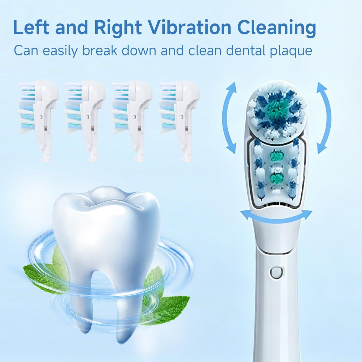 Electric Toothbrush Replacement Heads 8 Pack Soft Bristles Compatible with Oral-B
