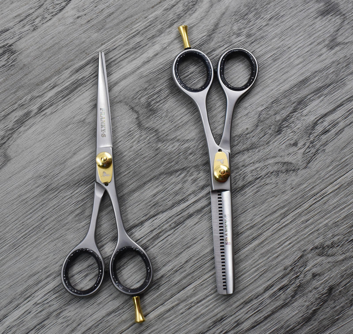 Professional Hair Cutting & Thinning Scissors Set with Razor and Pouch - 6.5 Inch