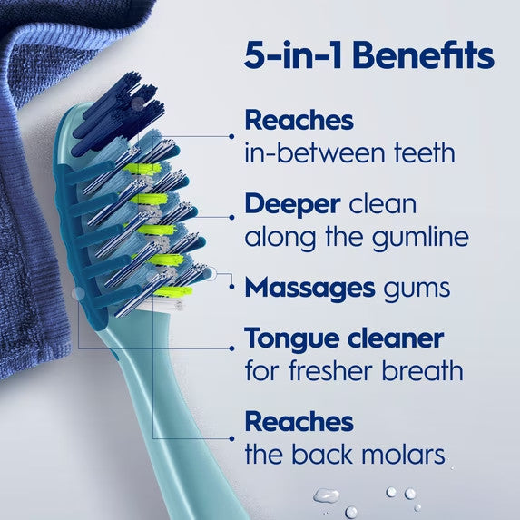 Soft Bristle CrossAction Toothbrushes Pack of 4 for Plaque Removal