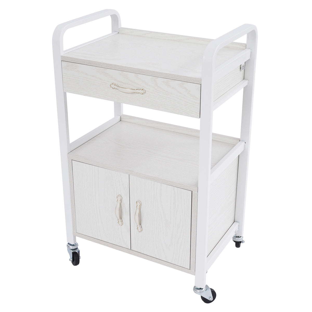 Salon Storage Cabinet with Drawer and Wheels - Movable Beauty Organizer