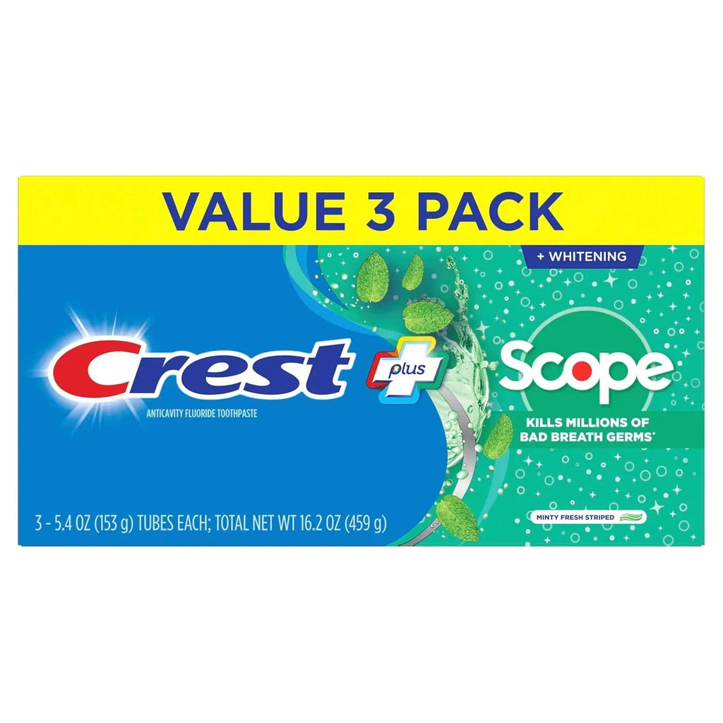 Whitening Toothpaste Pack of 3 - Fluoride Anticavity Mint Fresh Breath