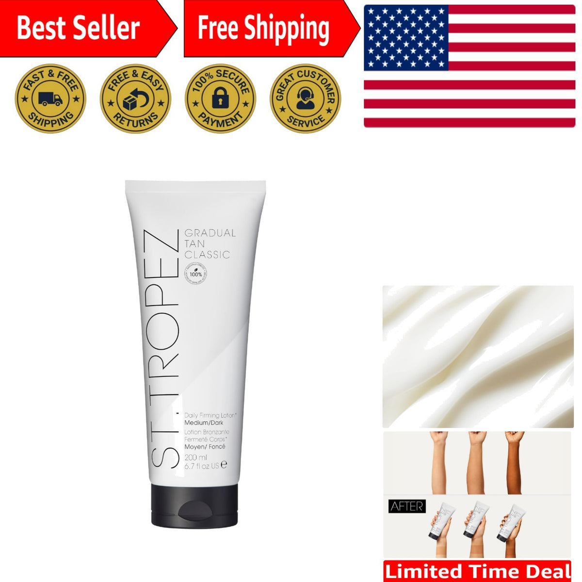 Gradual Tan Firming Lotion - Sun-Kissed Glow Self Tanner with Skincare Benefits