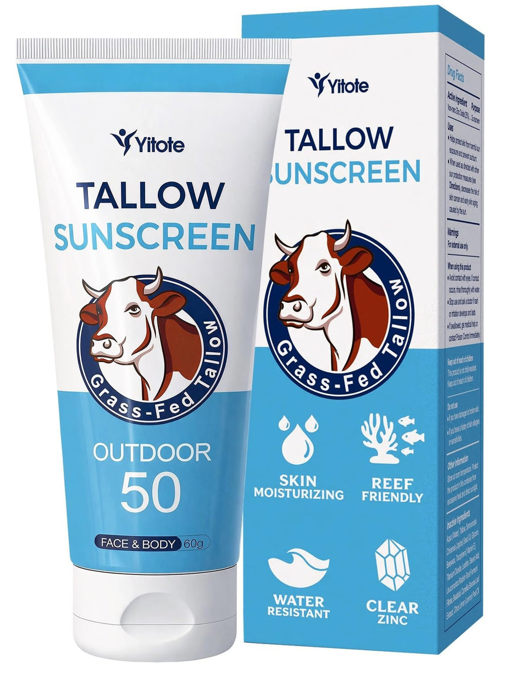 Mineral Sunscreen SPF50 for Face & Body - Reef-Friendly, Water-Resistant, 50ml