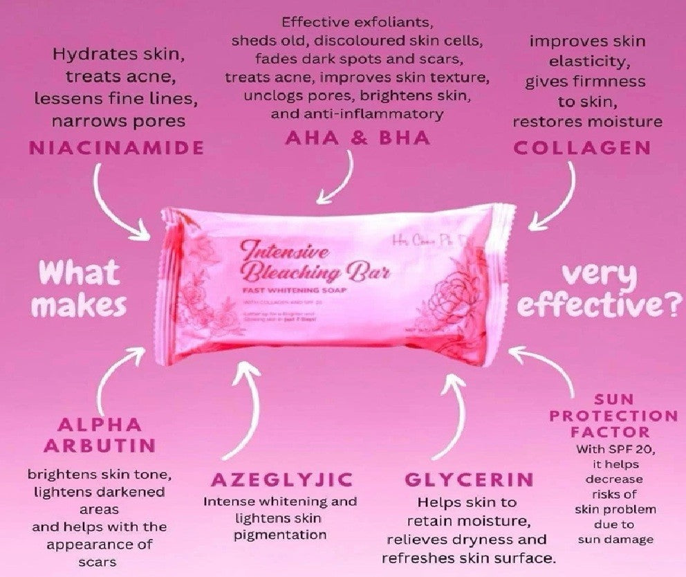 Her Choice PH Intensive Bleaching Bar Set - Brightening & SPF 20, 3 x 120g