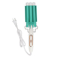 Triple Barrel Ceramic Hair Crimper Iron - Green, 100-240V, US Plug
