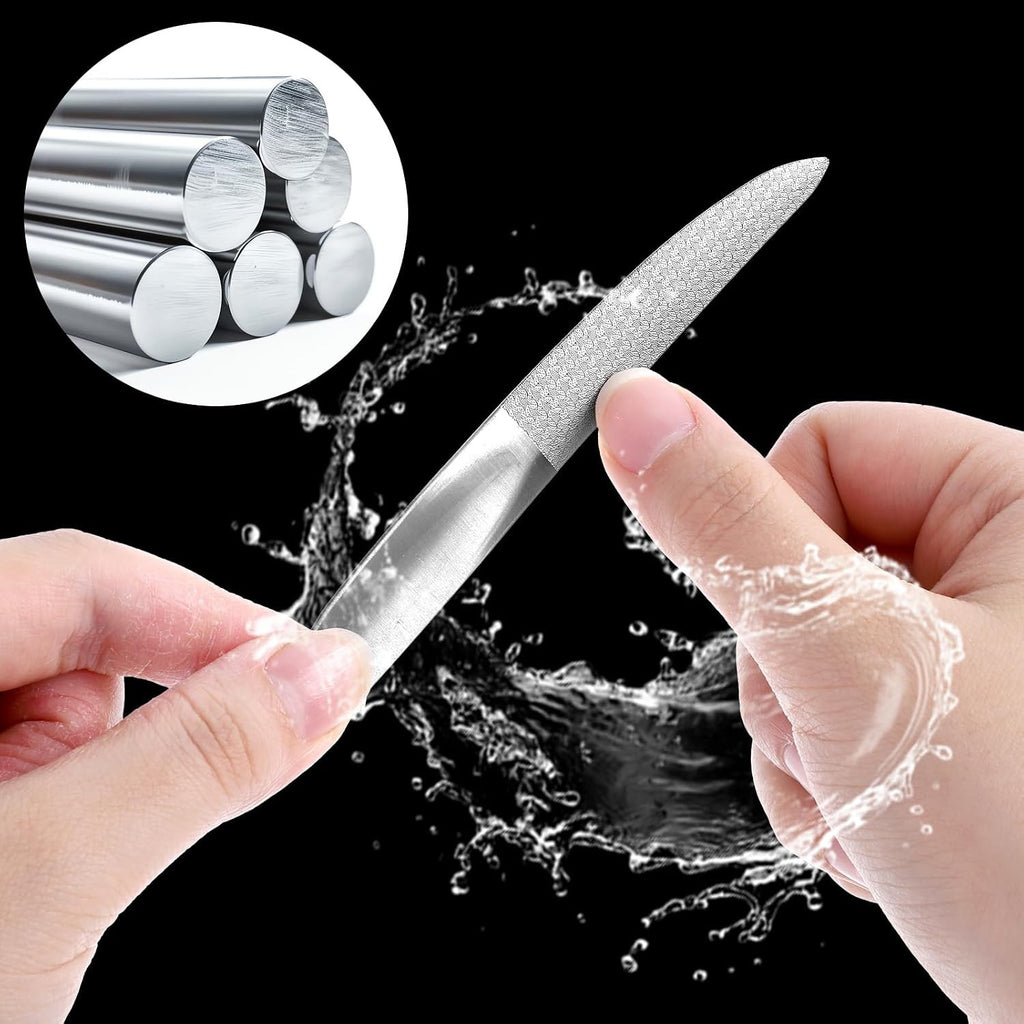 Metal Curved Nail File for Thick Nails - Double-Sided Toenail Grooming Tool