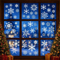 Christmas Snowflake Window Clings - 9 Sheets Holiday Decorations
