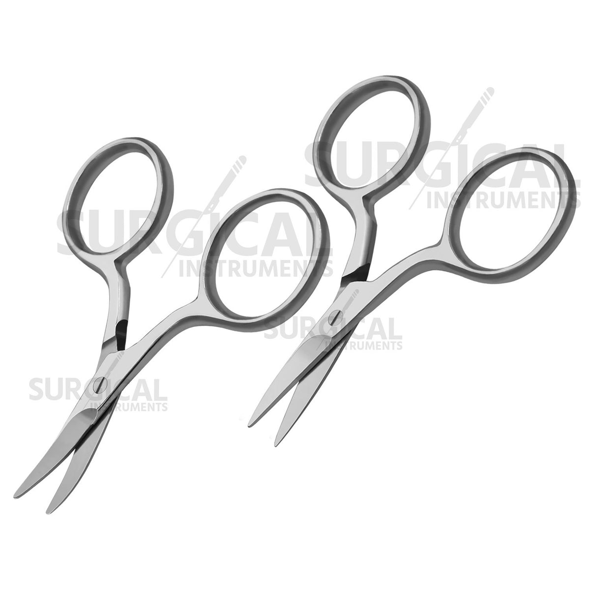 2 Pcs Nail & Cuticle Scissors Set - Manicure & Pedicure Grooming Tools