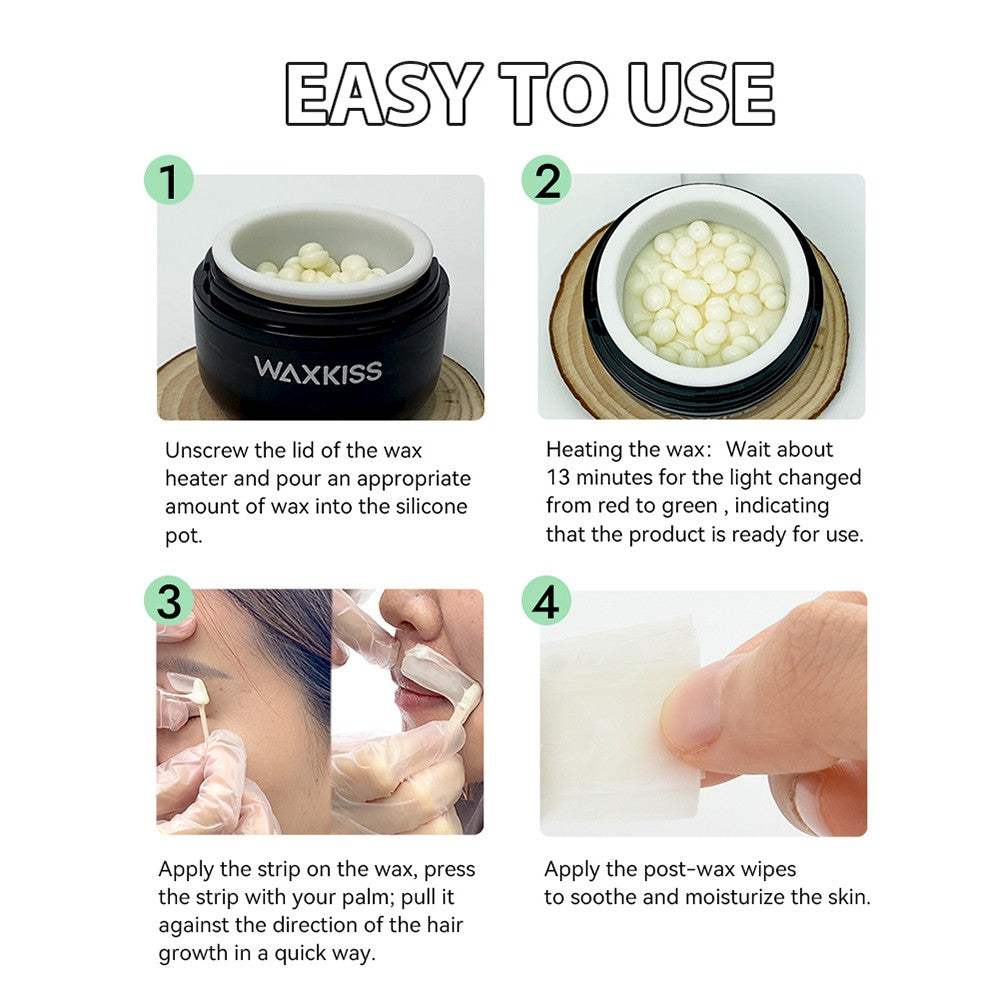 Mini Portable Wax Warmer Kit for Nose, Ear, Eyebrow & Beard Hair Removal
