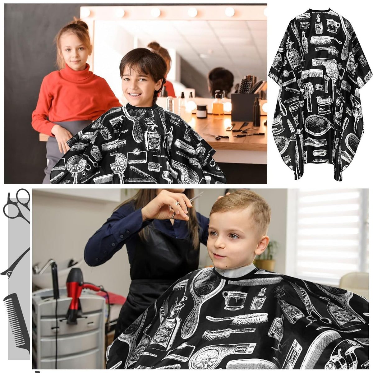 Professional Hair Cutting Cape 2 Pack - Salon Barber Hairdressing Cloaks