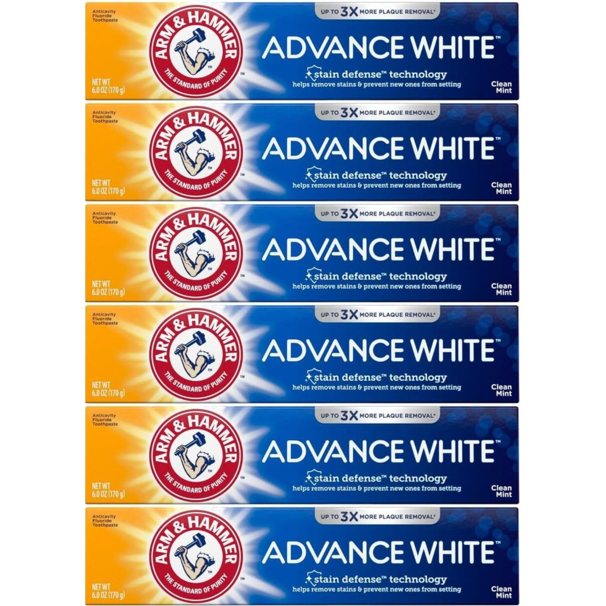 Whitening Toothpaste Pack - Arm & Hammer Advance White, 4.3 Oz, 6 Count