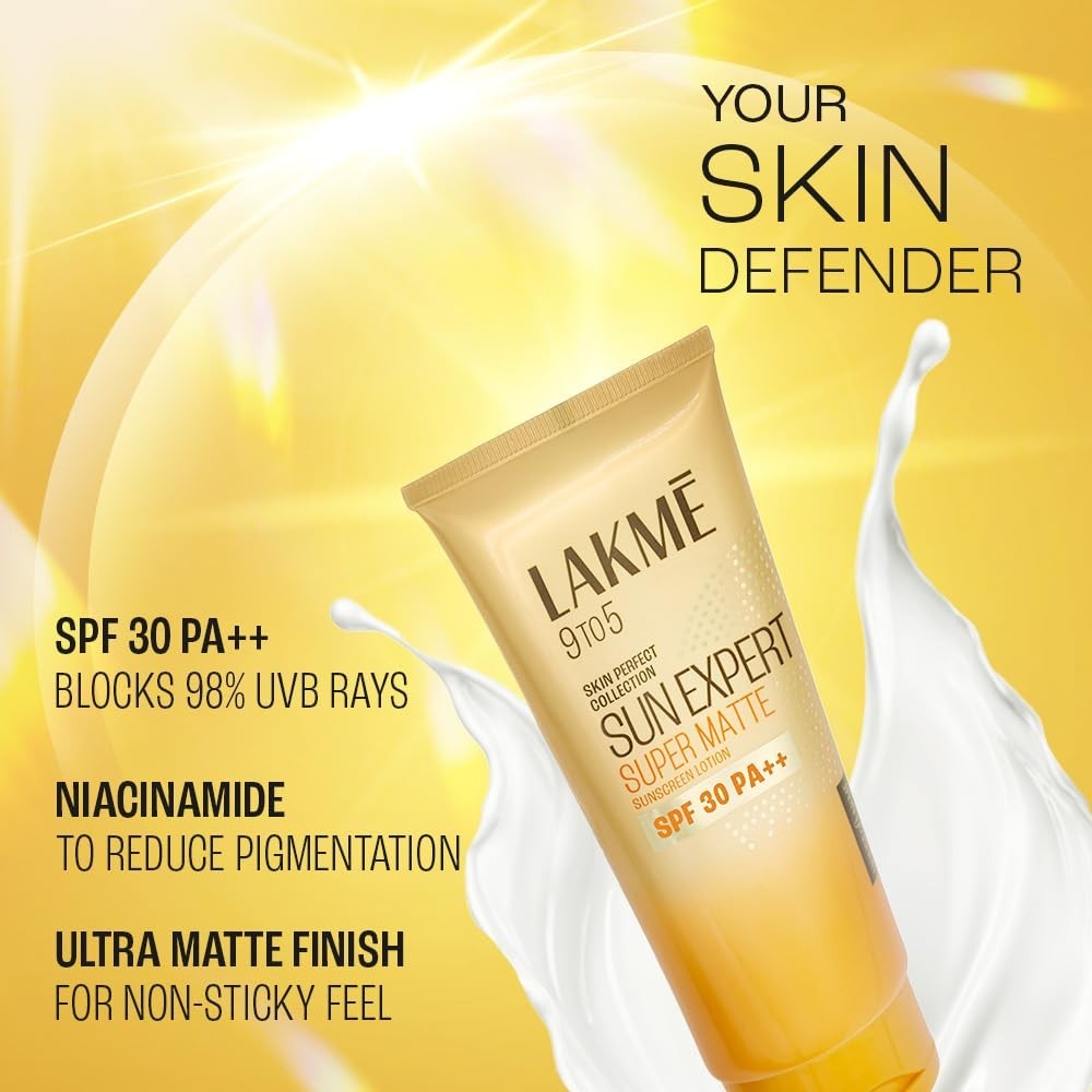 SPF 30 PA++ Sunscreen Lotion - Lightweight, Matte Finish, 100ml