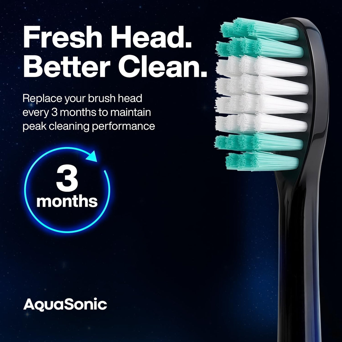 Genuine Replacement Brush Heads for AquaSonic Toothbrushes 2 Pack