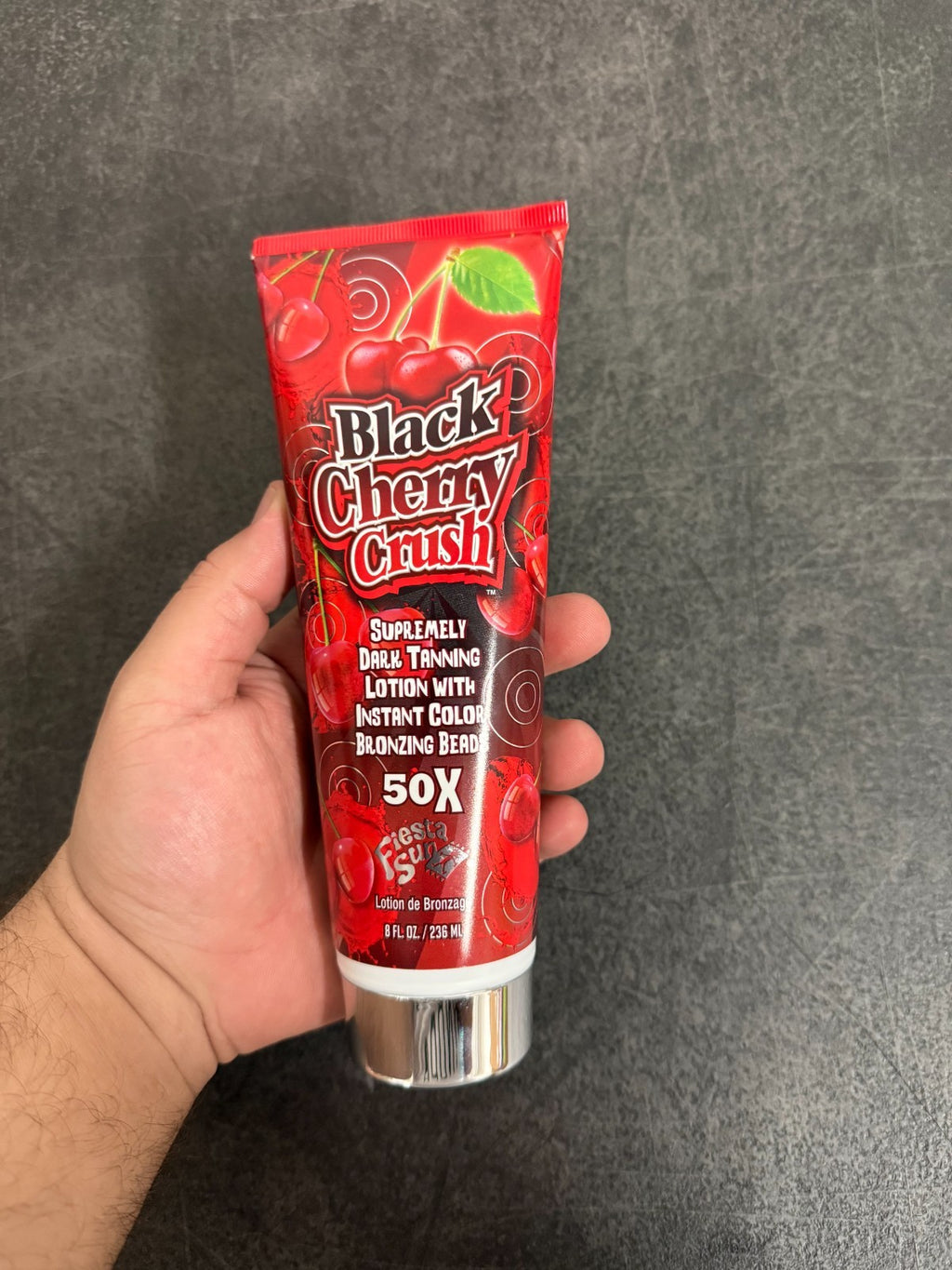 Fiesta Sun Black Cherry Crush Tanning Lotion 8 oz with Black Bronzer Beads
