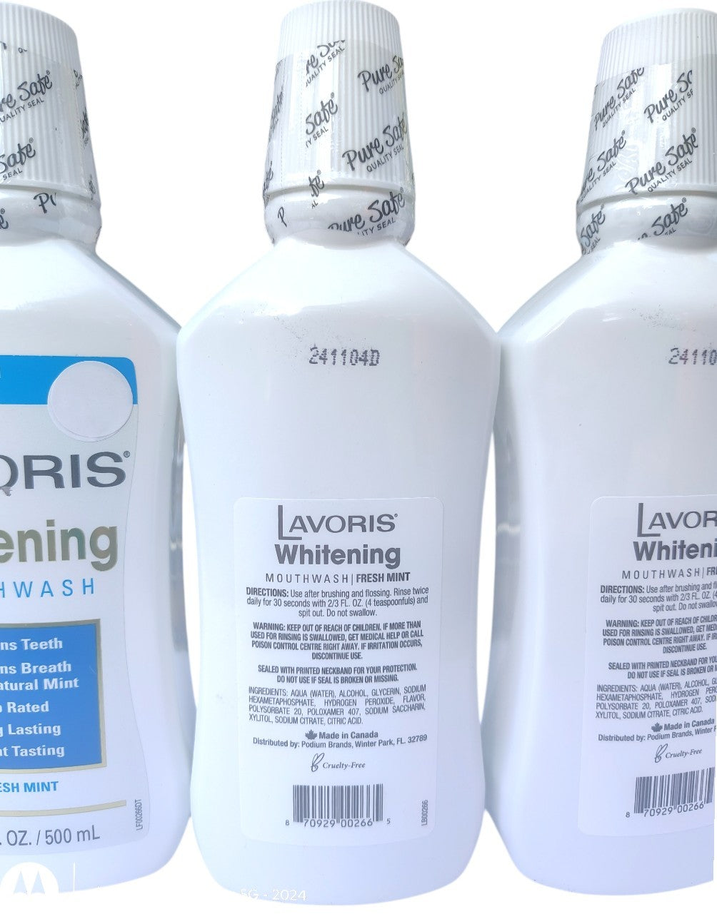 Whitening Mouthwash with Fresh Mint Flavor - 16.9oz, 3 Bottles