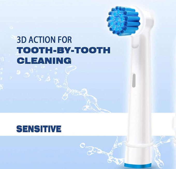Sensitive Toothbrush Replacement Heads for Braun Oral-B Electric Toothbrush - 4 Pack