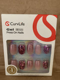 Pink Gel Press-On Nails with Self-Adhesive Shine - Curvlife