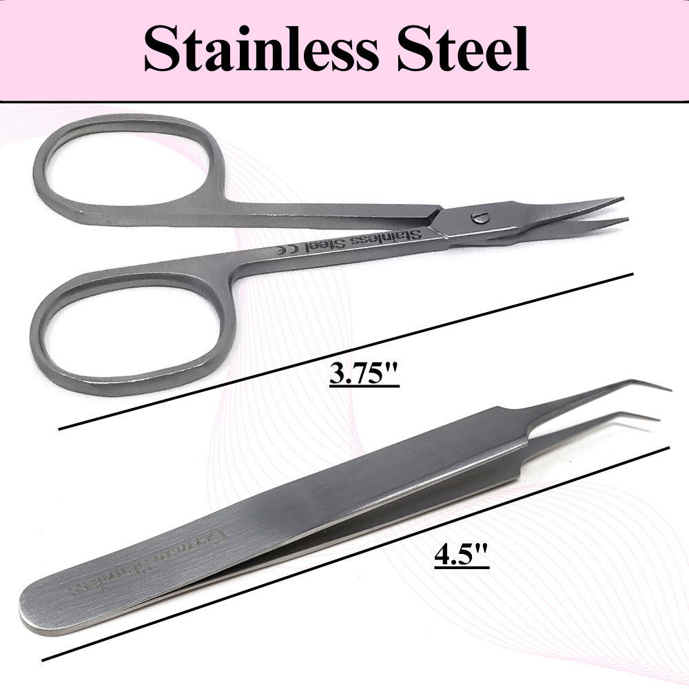 Salon Hair & Eyebrow Grooming Kit with Arrow Scissors & Tweezers