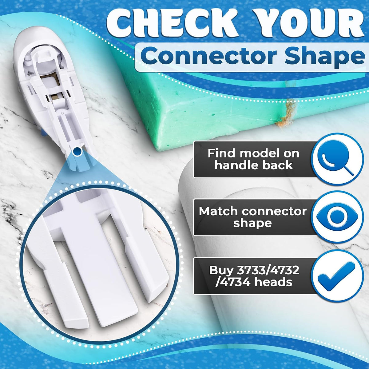 4 Pack Electric Toothbrush Replacement Heads for Oral-B CrossAction Models