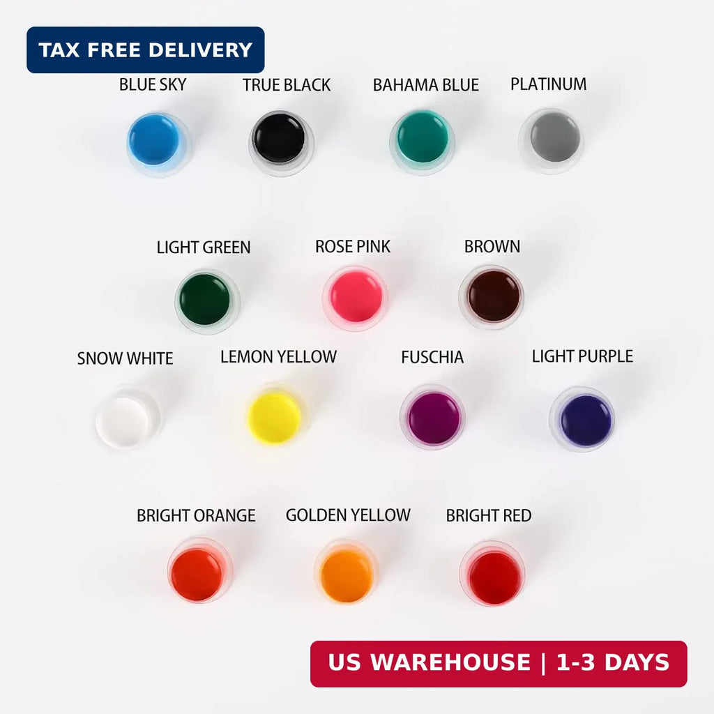 14-Color Tattoo Ink Set 1/2 oz Each - Bright, Long-Lasting Pigments