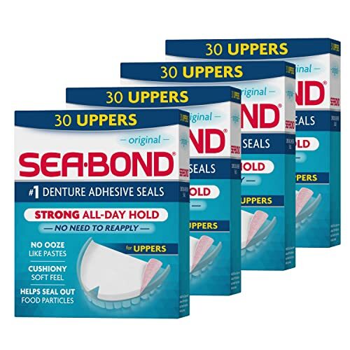 Denture Adhesive Seals - Zinc-Free, All-Day Secure Fit for Upper Dentures