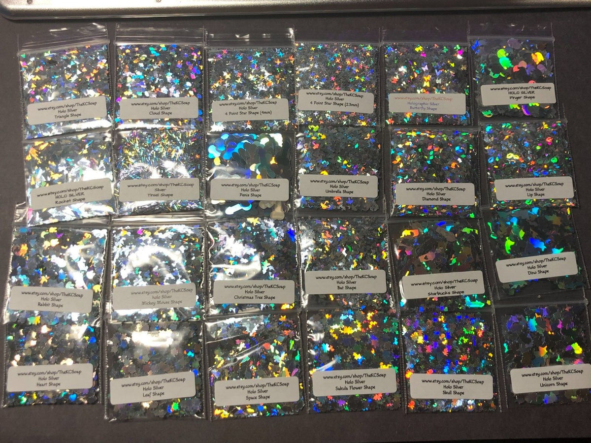 50g Silver Holo 3D Star Glitter for Nail Art and Craft Projects