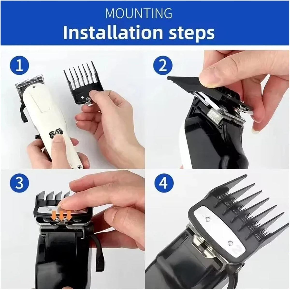 8Pcs Hair Clipper Guide Comb Set Universal Trimmer Attachments Silver