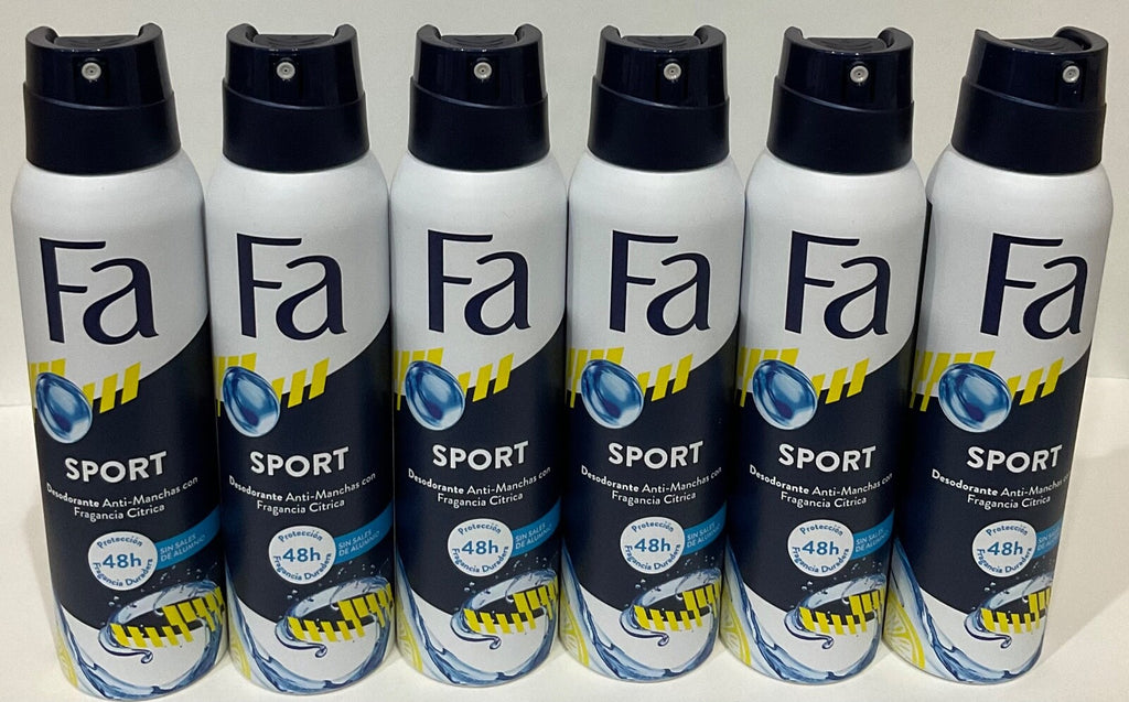 Men's Deodorant Spray 150ml – Sport Fresh Scent, 6 Pack