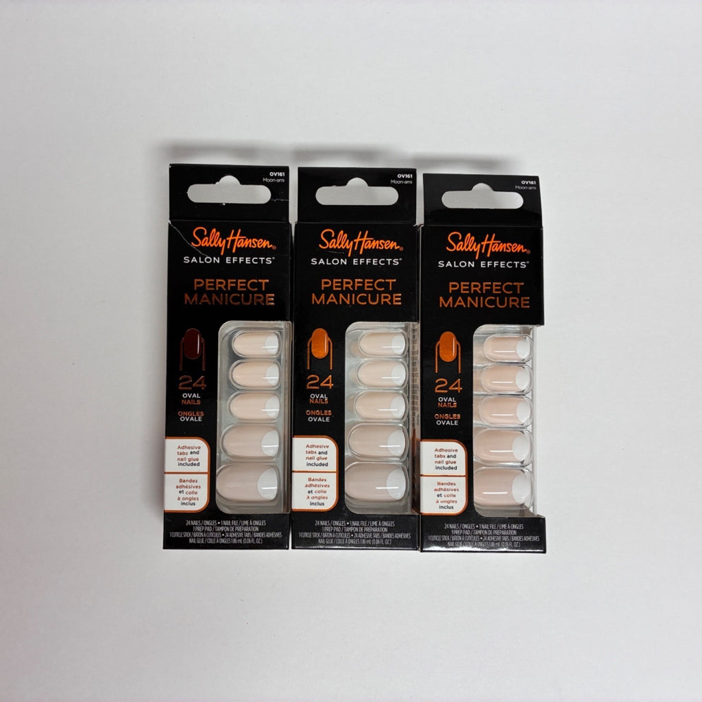 False Nails Set with Glue - 24 Oval Nail Tips for Manicure, Salon Perfect OV161