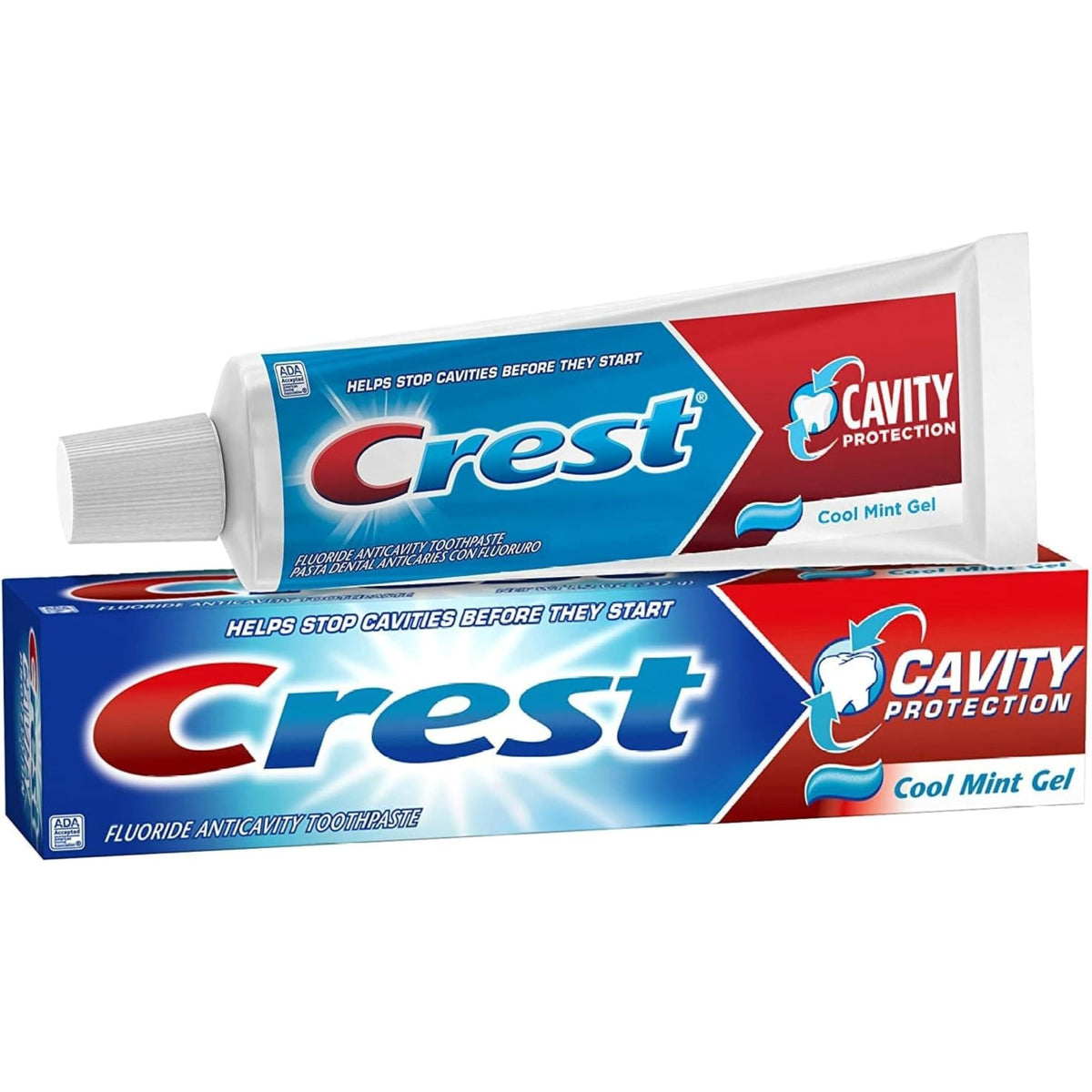 Crest Cool Mint Gel Toothpaste 8.2 Oz Pack of 4 - Enamel Strengthening & Fresh Breath