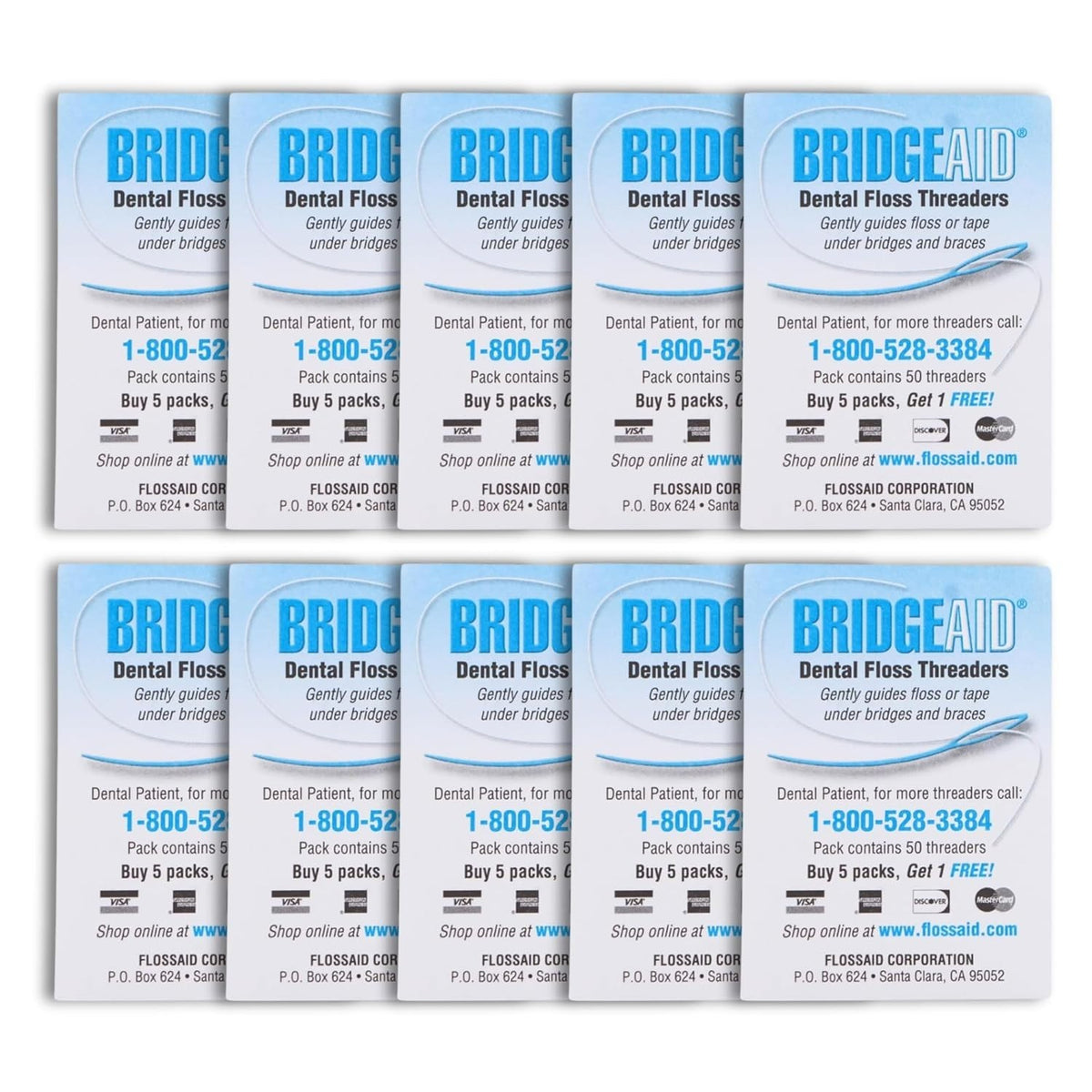 Dental Floss Threaders Pack of 100 for Braces & Bridges - Oral Care Tool